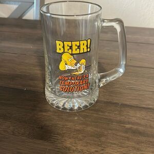 Vintage Homer Simpson Beer Mug | The Simpsons Quote Glass